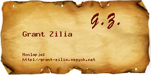 Grant Zilia névjegykártya